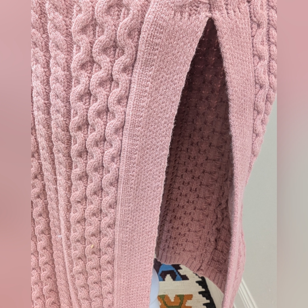 Pink Cable Knit Cardigan & Skirt Set - Picture 7 of 9